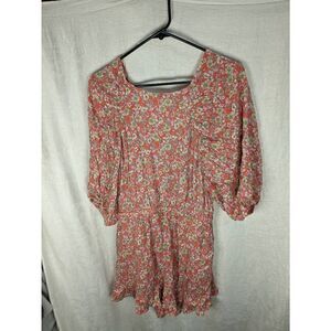 NWT Allie Rose Boutique Rayon Romper Floral Mini Tie Back M Medium